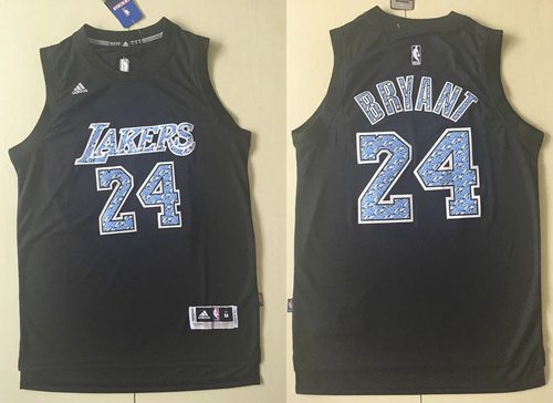 Lakers #24 Kobe Bryant Black Diamond Fashion Stitched Jersey - Zenithce