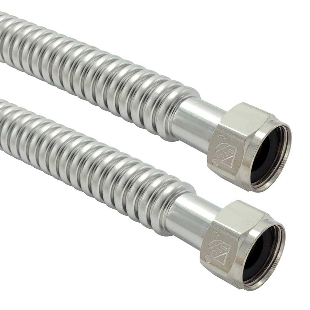 TT FLEX Stainless Steel Corrugated Water Heater Connector Flexible for Water Heater Water Softener FIP x FIP - Zenithce