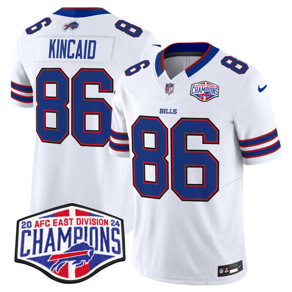 Buffalo Bills #86 Dalton Kincaid White 2024-25 F.U.S.E. AFC East Division Champions Patch Limited Stitched Jersey - Zenithce
