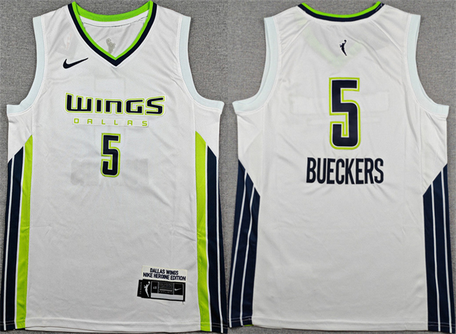 Dallas Wings #5 Paige Bueckers White Stitched Jersey - Zenithce