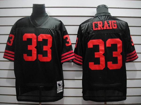 Mitchell And Ness 49ers #33 Roger Craig Black Stitched Throwback Jersey - Zenithce