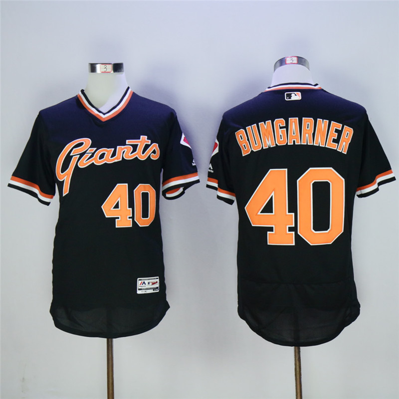 San Francisco Giants #40 Madison Bumgarner Black Cool Base Cooperstown Collection Player Stitched Jersey - Zenithce