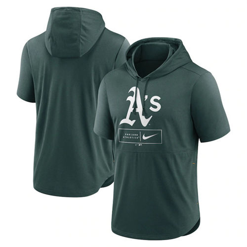 Oakland Athletics Green Short Sleeve Pullover Hoodie - Zenithce