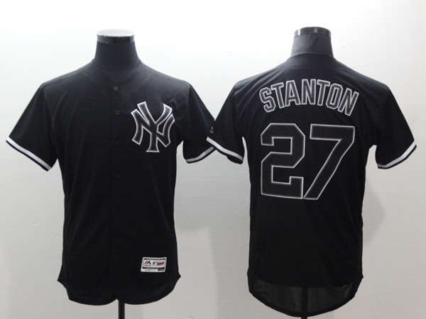 New York Yankees #27 Giancarlo Stanton Black Fashion Flex Base Stitched Jersey - Zenithce