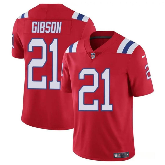 New England Patriots #21 Antonio Gibson Red Vapor Limited Stitched Jersey - Zenithce