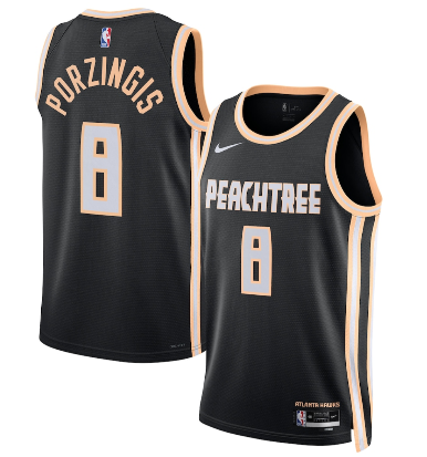 Atlanta Hawks #8 Kristaps Porzi??is Black 2025-26 City Edition Swingman Stitched Jersey - Zenithce