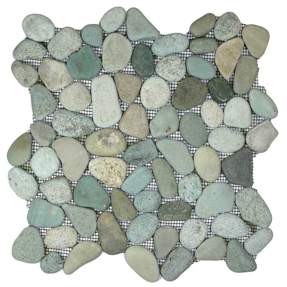Random Sized Natural Stone Mosaic Tile Green CNK Tile - Zenithce