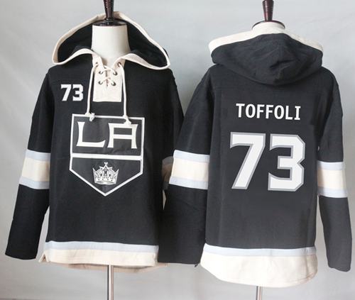 Kings #73 Tyler Toffoli Black Sawyer Hooded Sweatshirt Stitched Jersey - Zenithce