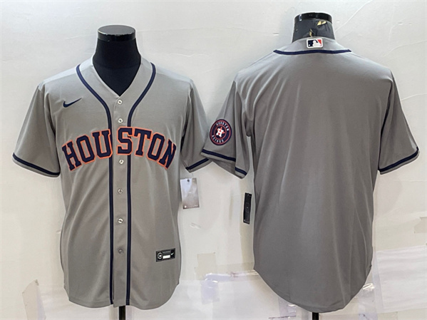 Houston Astros Blank Gray With Patch Cool Base Stitched Jersey - Zenithce