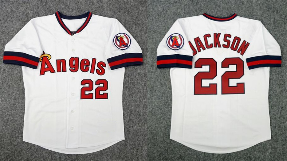 Los Angeles Angels #22 Bo Jackson White Cooperstown Throwback Stitched Home Jersey - Zenithce