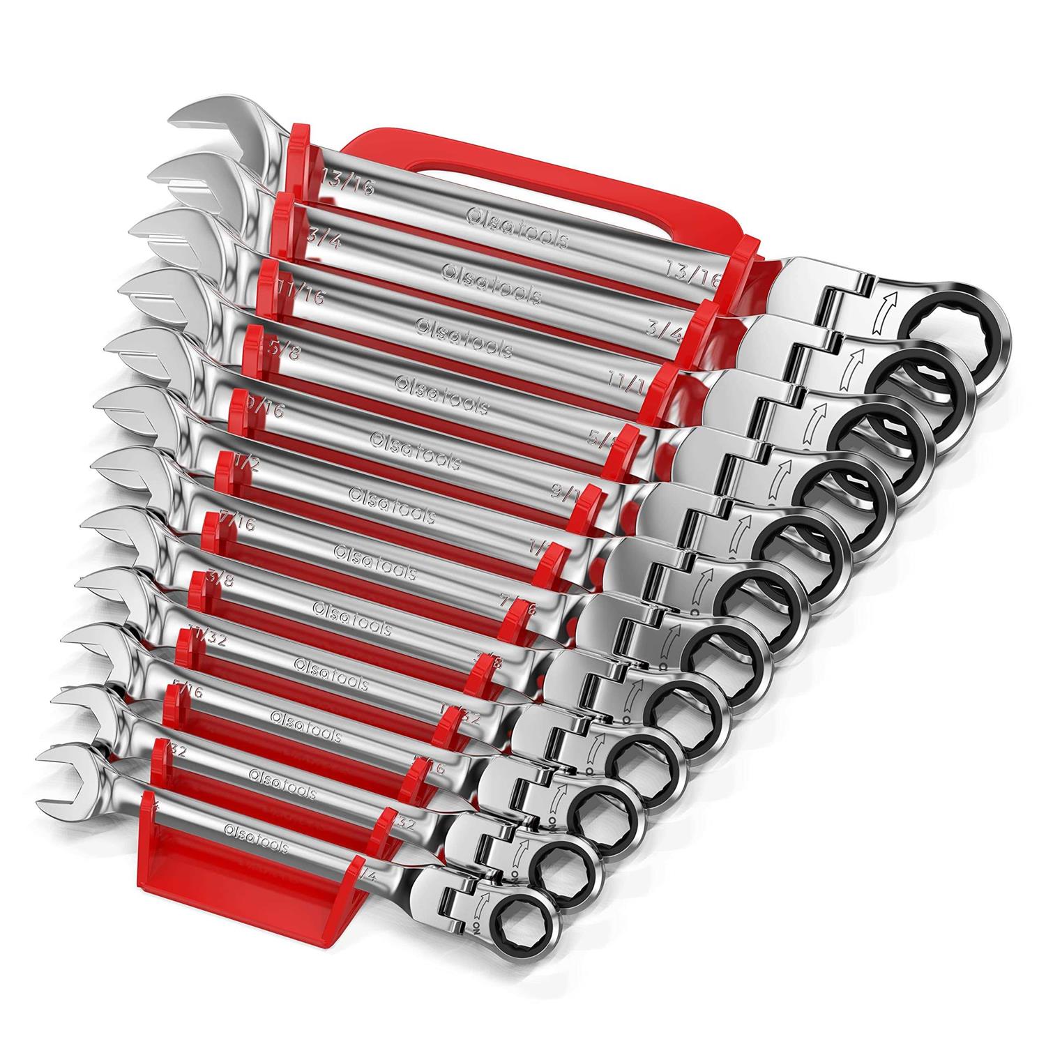 Olsa Tools Magnetic Wrench Holder Organizer Fits SAE 3/8 Thru 15/16 & Metric 10mm Thru 19mm - Zenithce