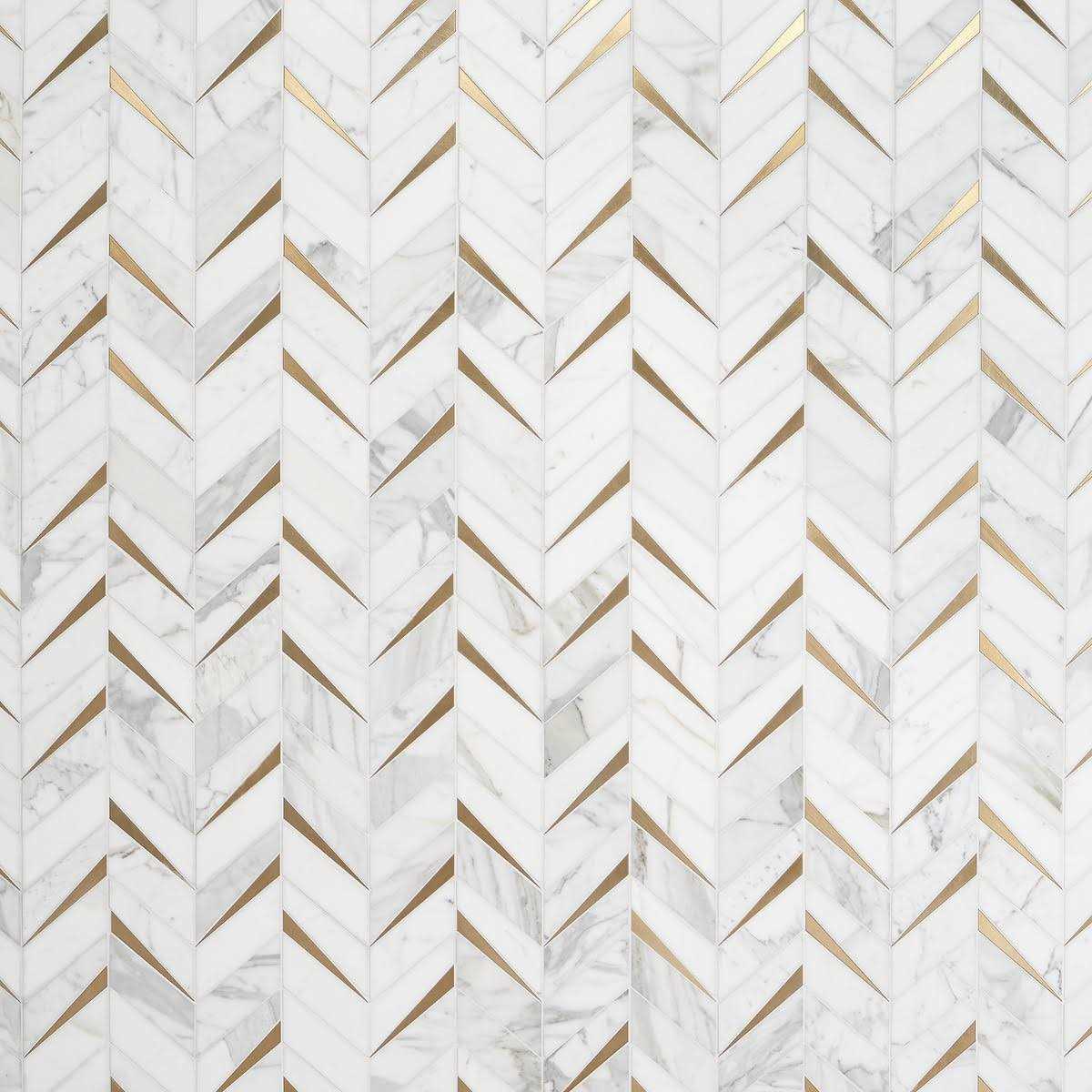Ivy Hill Tile Love Lane 13.3 in. x 10.82 in. Polished Marble and Brass Wall Mosaic Tile - Zenithce