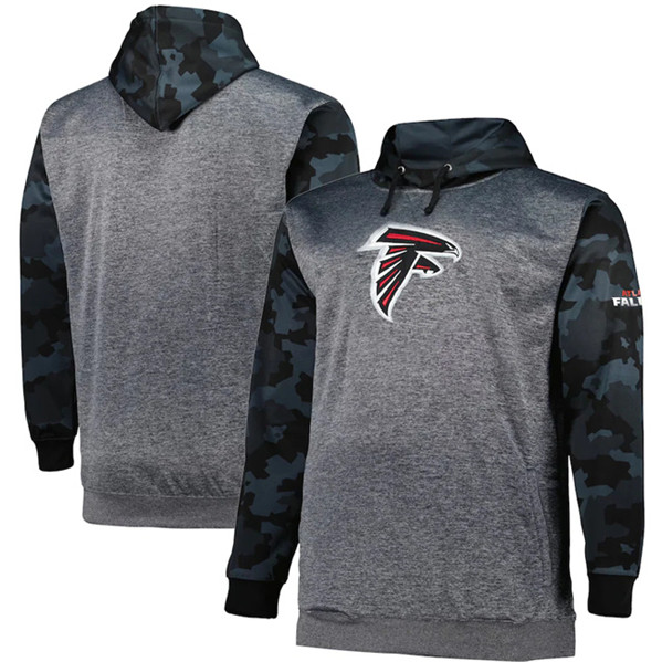 Atlanta Falcons Heather Charcoal Big Tall Camo Pullover Hoodie - Zenithce