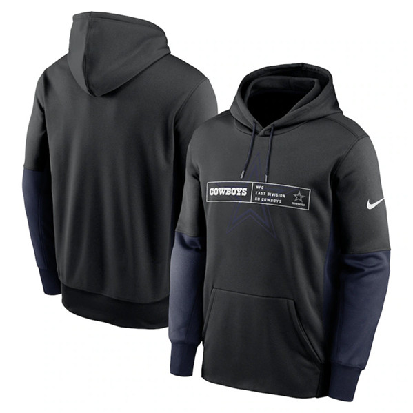 Dallas Cowboys Black Color Block Fleece Performance Pullover Hoodie - Zenithce