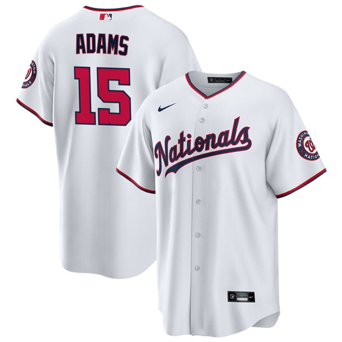 Washington Nationals #15 Riley Adams White Cool Base Stitched Jersey - Zenithce