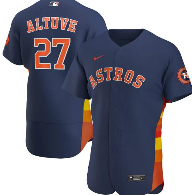 Houston Astros Navy #27 Jose Altuve Flex Base Stitched Jersey - Zenithce