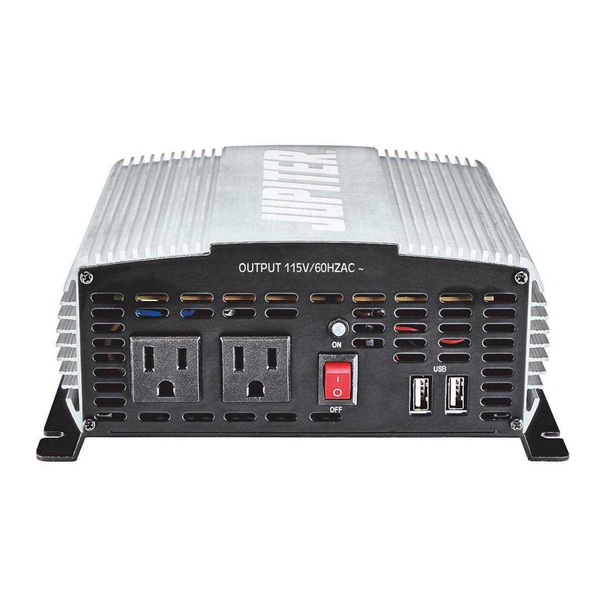 Jupiter Power Inverter 2000w converts vehicle 12v dc to House 120v Power 3-120v ac outlets 1-2.1amp usb plus protection from hi/lo - Zenithce