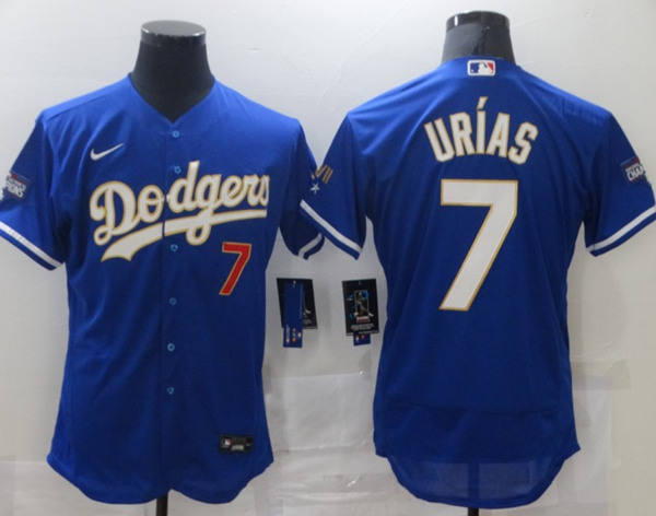 Los Angeles Dodgers #7 Julio Urias Royal Blue Championship Flex Base Sttiched Jersey - Zenithce