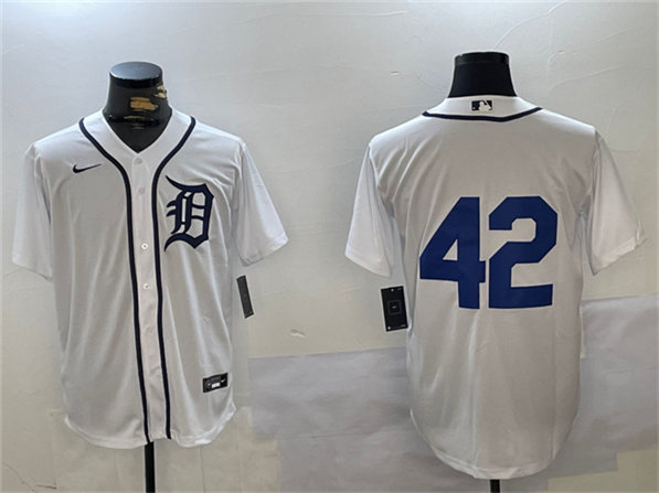 Detroit Tigers #42 Jackie Robinson White Cool Base Stitched Jersey - Zenithce