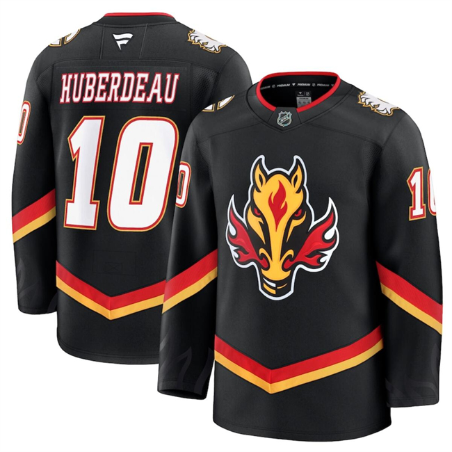 Calgary Flames #10 Jonathan Huberdeau Black 2024-25 Alternate Stitched Jersey - Zenithce