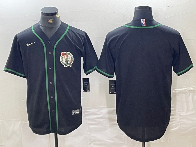 Boston Celtics Black With Patch Cool Base Stitched Baseball Jersey - Zenithce