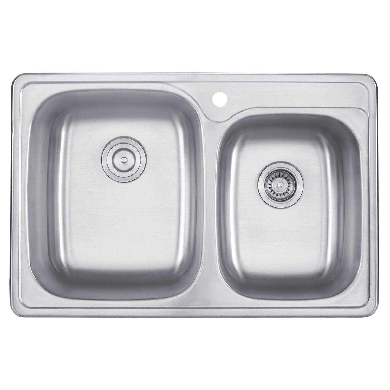 Kraus 32 Undermount 60/40 Double Bowl Stainless Steel Kitchen Sink KBU24 - Zenithce