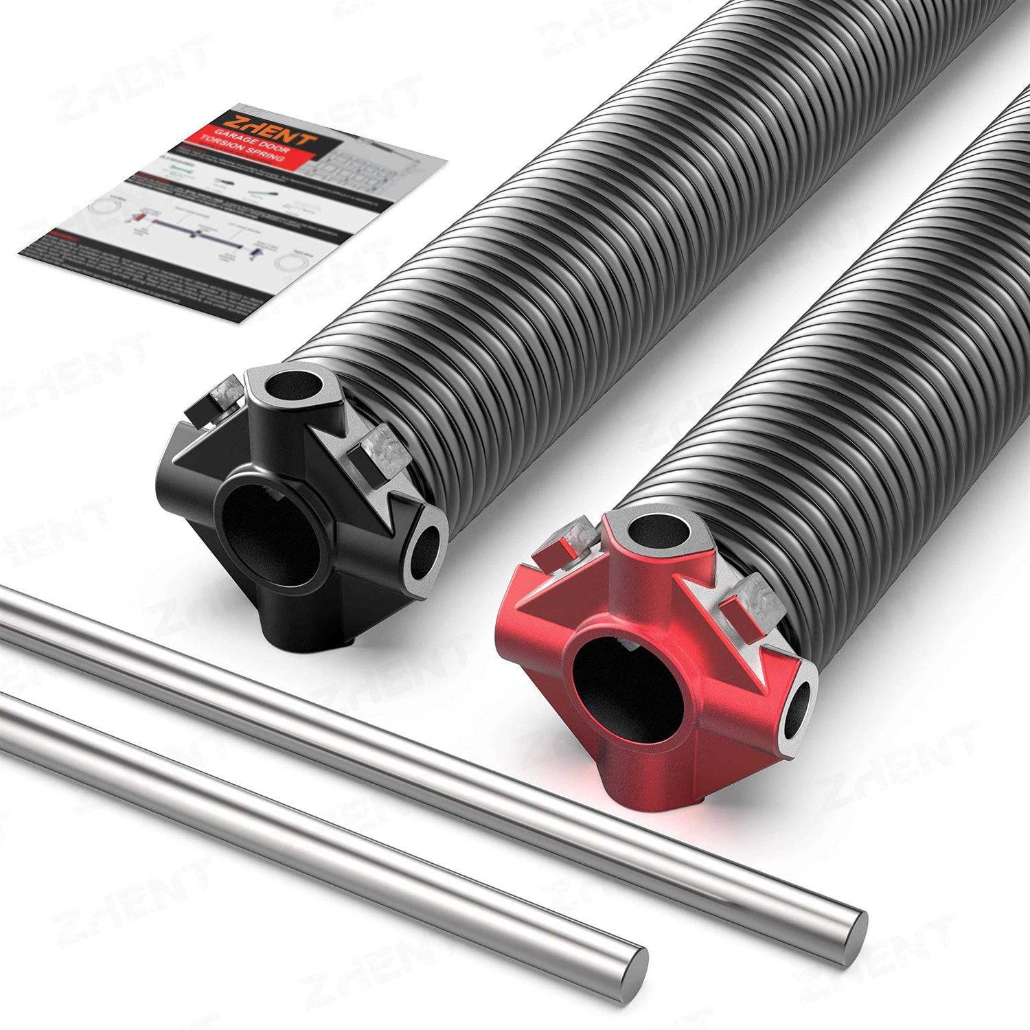 Garage Door Torsion Springs 2 Pair with Non-Slip Winding Bars - Zenithce