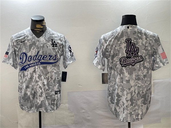 Los Angeles Dodgers Team Big Logo 2024 Arctic Camo Stitched Jersey - Zenithce