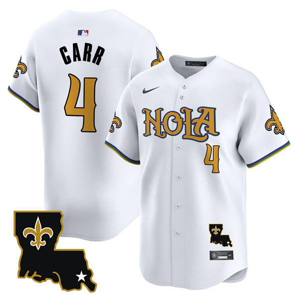 New Orleans Saints #4 Derek Carr White Cool Base Stitched Jersey - Zenithce