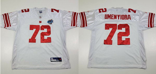 New York Giants #72 Osi Umenyiora White Superbowl Stitched Jersey - Zenithce