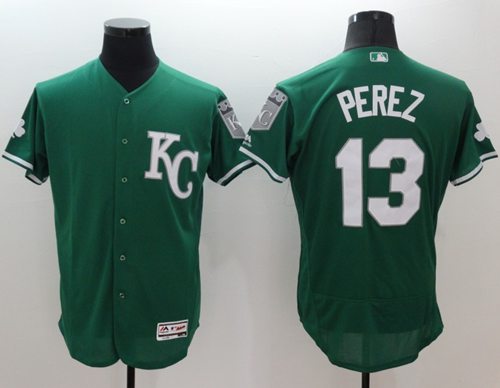 Royals #13 Salvador Perez Green Celtic Flexbase Authentic Collection Stitched Jersey - Zenithce