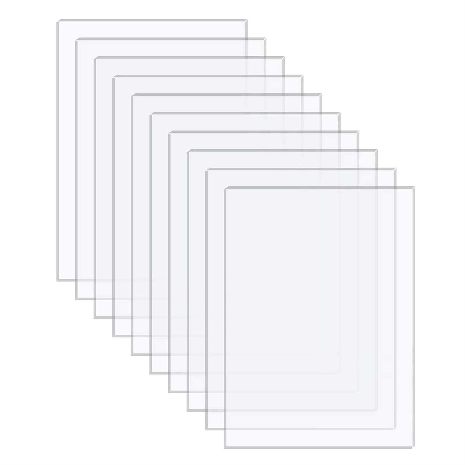 Langaelex 10 Pieces 5” x 7” x 0.043” Acrylic Sheets Clear Extruded Plexiglass for Picture Frame Glass Replacement - Zenithce