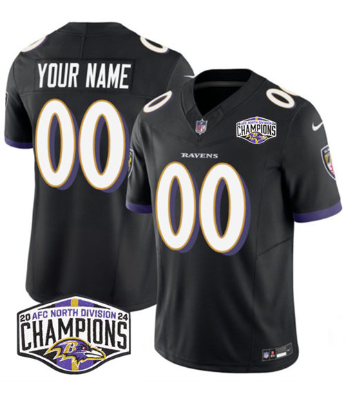 Baltimore Ravens Custom Black F.U.S.E. 2024 AFC North Division Champions Vapor Limited Jersey - Zenithce