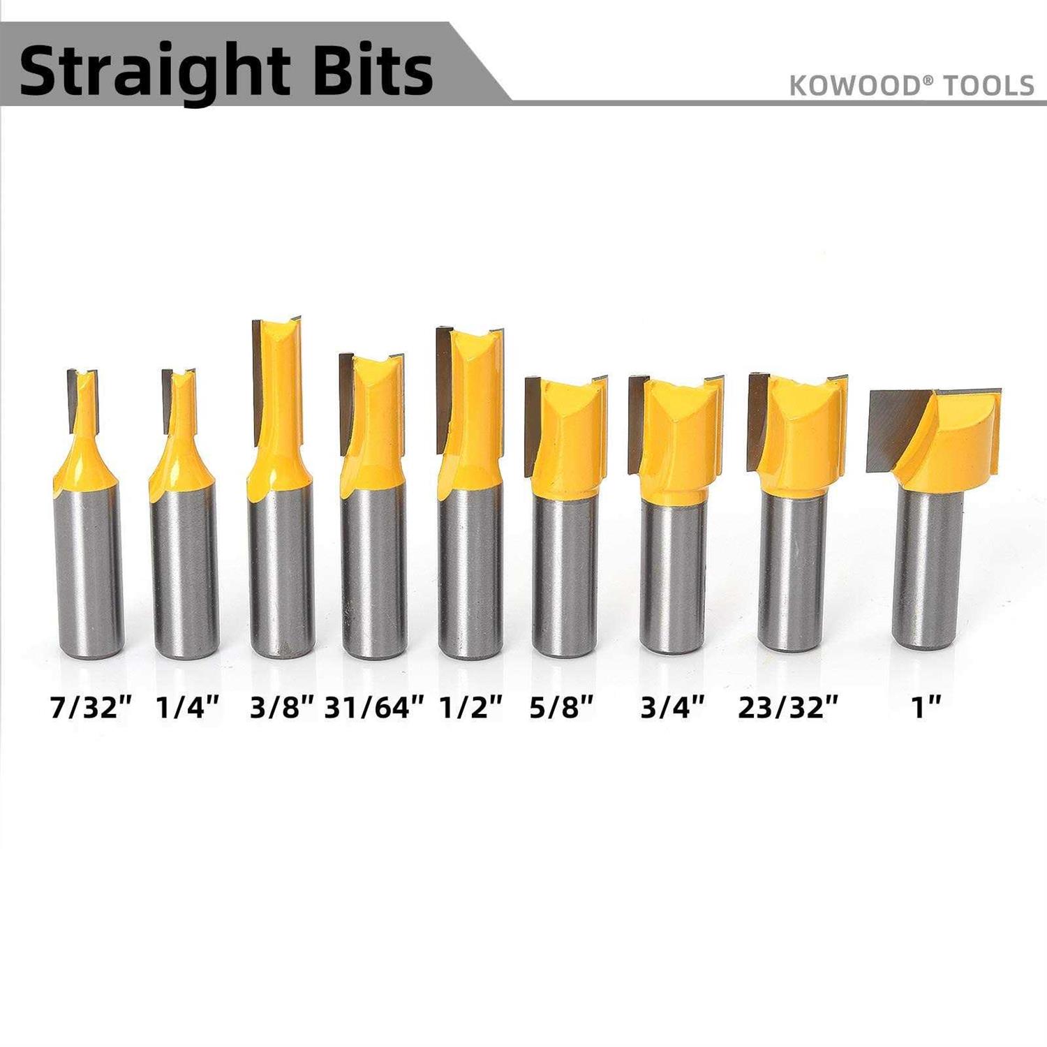KOWOOD Pro Router Bits Sets of 24z Pieces 1/4 Inch Shank Professional Woodworking Tools - Zenithce