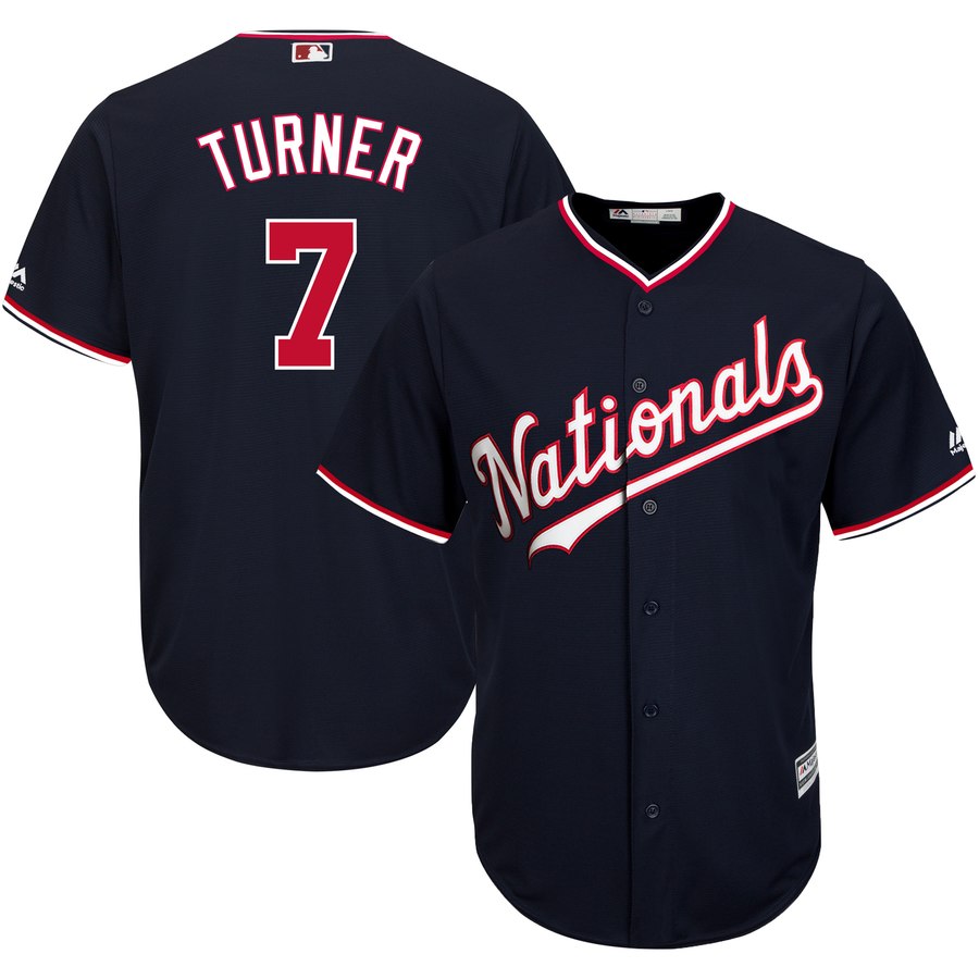 Washington Nationals #7 Trea Turner Navy Cool Base Stitched Jersey - Zenithce