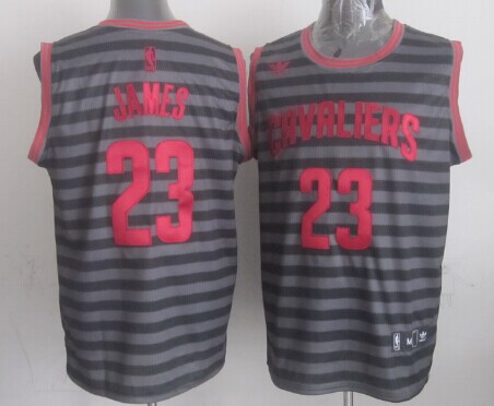 Cleveland Cavaliers #23 LeBron James Gray With Black Pinstripe Jersey - Zenithce