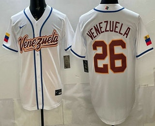 Venezuela #26 Venezuela White 2026 World Classic Cool Base Jersey - Zenithce