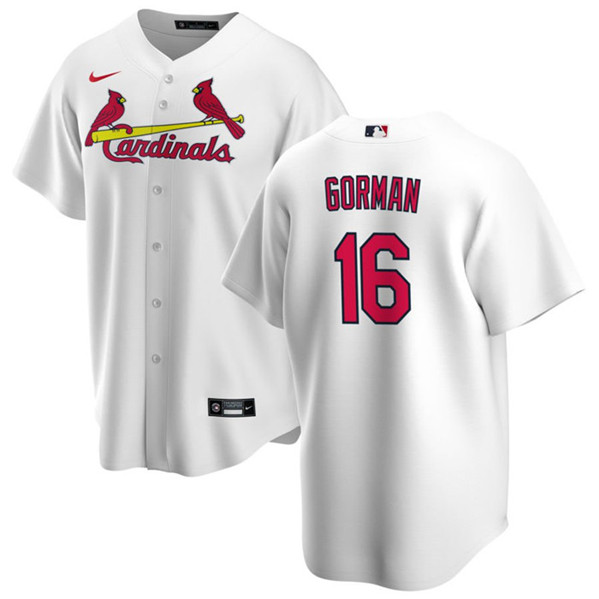 St. Louis Cardinals #16 Nolan Gorman White Cool Base Stitched Jersey - Zenithce