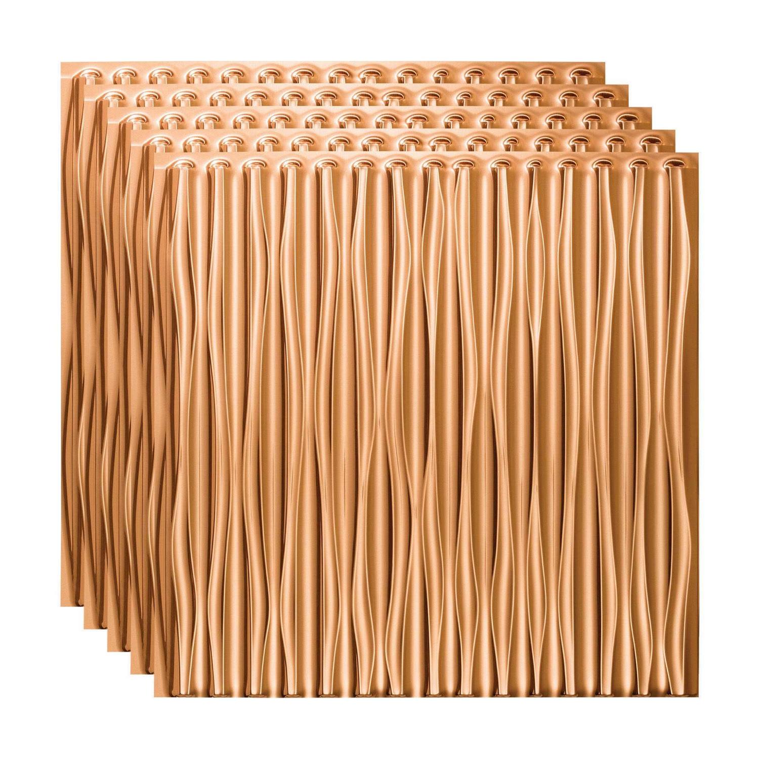 Fasade Dunes Vertical Decorative Vinyl 2ft x 2ft Glue Up Ceiling Tile - Zenithce