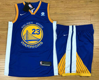 Golden State Warriors #23 Draymond Green Blue 2017-2018 Swingman Rakuten Stitched Jersey With Shorts - Zenithce