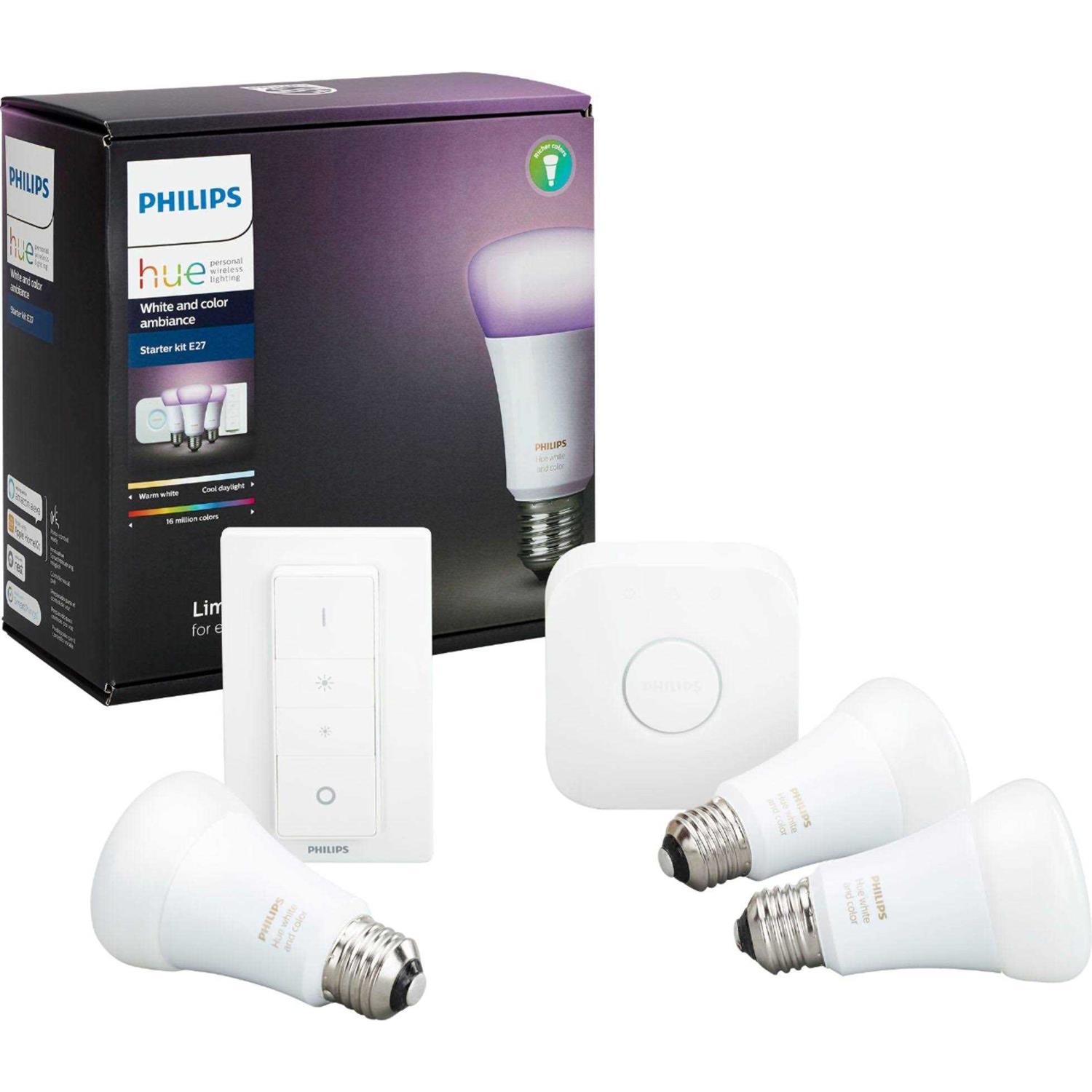 Philips Hue White A19 Bluetooth 75W Smart LED Starter Kit - Zenithce