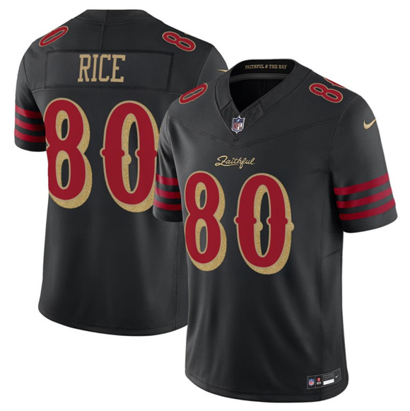 San Francisco 49ers #80 Jerry Rice Black 2025 F.U.S.E. “Rivalries” Vapor Limited Football Stitched Jersey - Zenithce