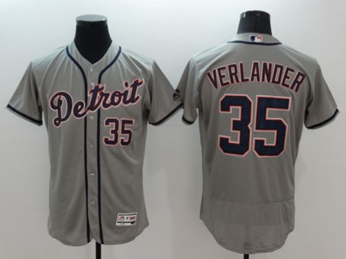 Tigers #35 Justin Verlander Grey Flexbase Authentic Collection Stitched Jersey - Zenithce