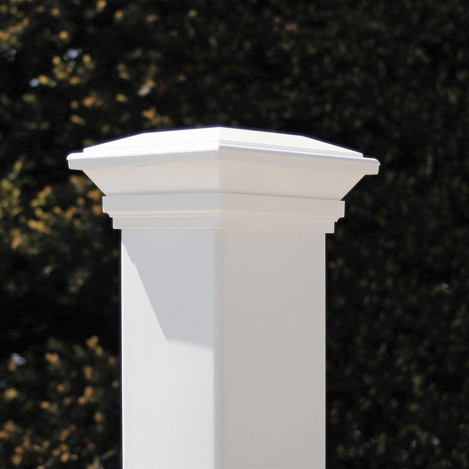 Freedom 5-in W x 5-in L White Vinyl Fence Post Cap 73013955 - Zenithce