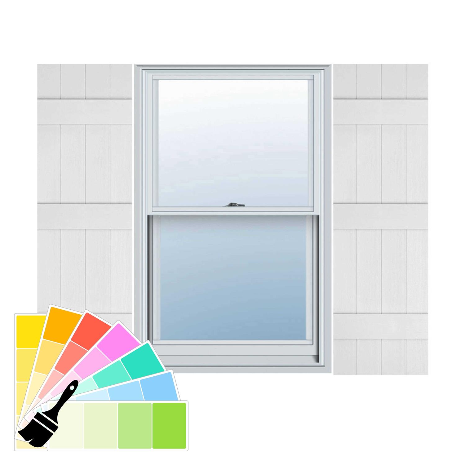 Mid-America Vinyl Standard Size Four Board Joined Shutters - Zenithce