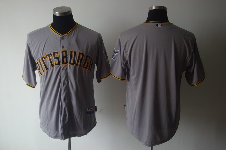 Pirates Blank Grey Cool Base Stitched Jersey - Zenithce