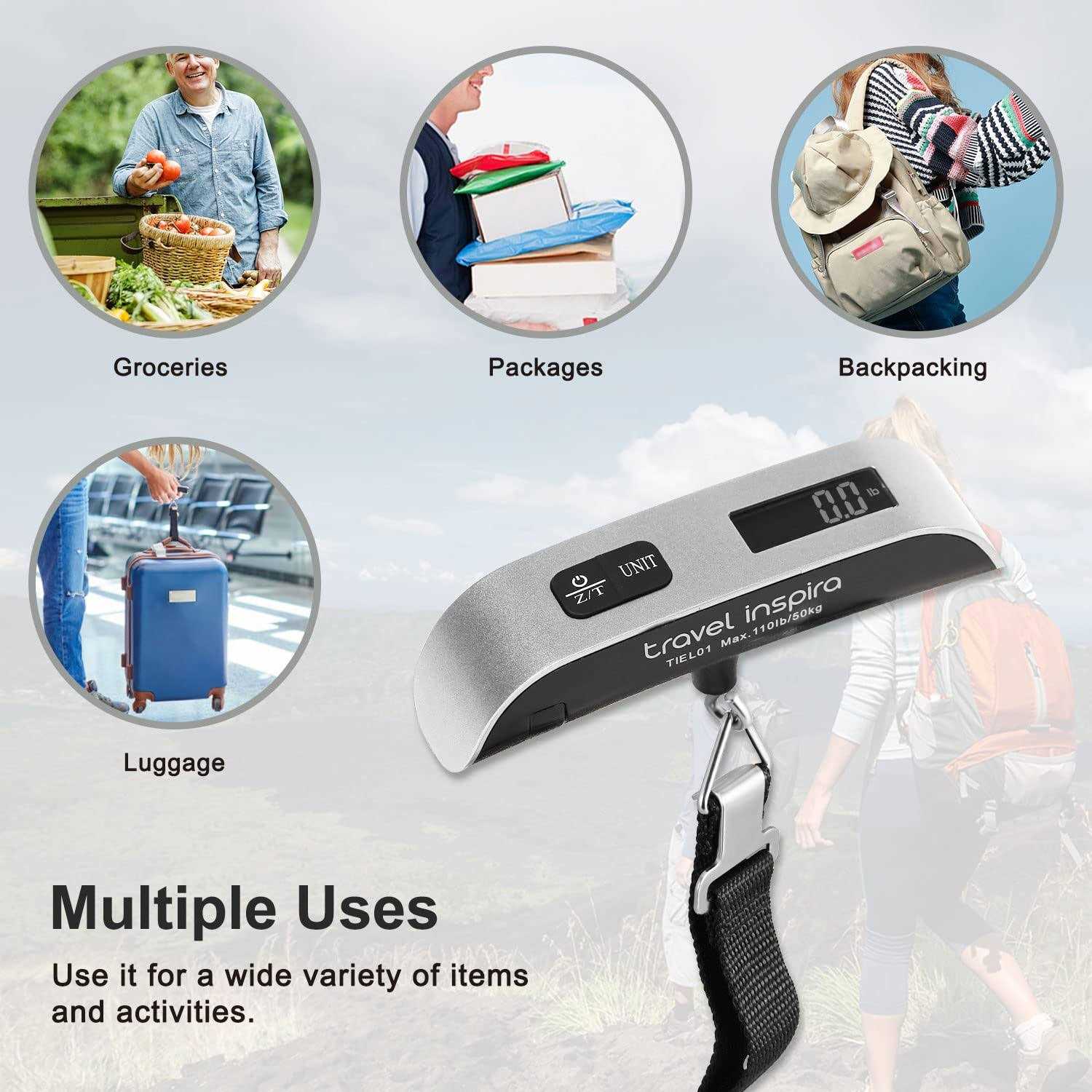 Travel Inspira Luggage Scale Portable Digital Hanging Baggage Scale for Travel - Zenithce