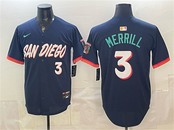 San Diego Padres #3 Jackson Merrill Obsidian 2026 City Connect Limited Stitched Jersey - Zenithce