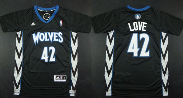 Minnesota Timberwolves #42 Kevin Love Revolution 30 Swingman 2014 Black Jersey - Zenithce