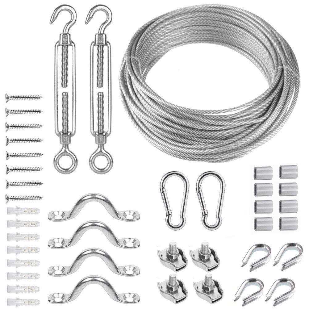 TooTaci Wire Rope Turnbuckle Wire Kit Stainless Steel Coated Cable Wire Rope Turnbuckles for Cables Wire Cable - Zenithce